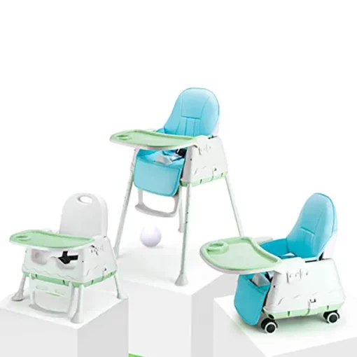 Folding Baby Height Adjustable High Chair Recline