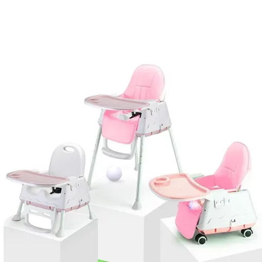 Buy Comfort Baby High Chair (With Wheels & Cushion) (Pink) Online India